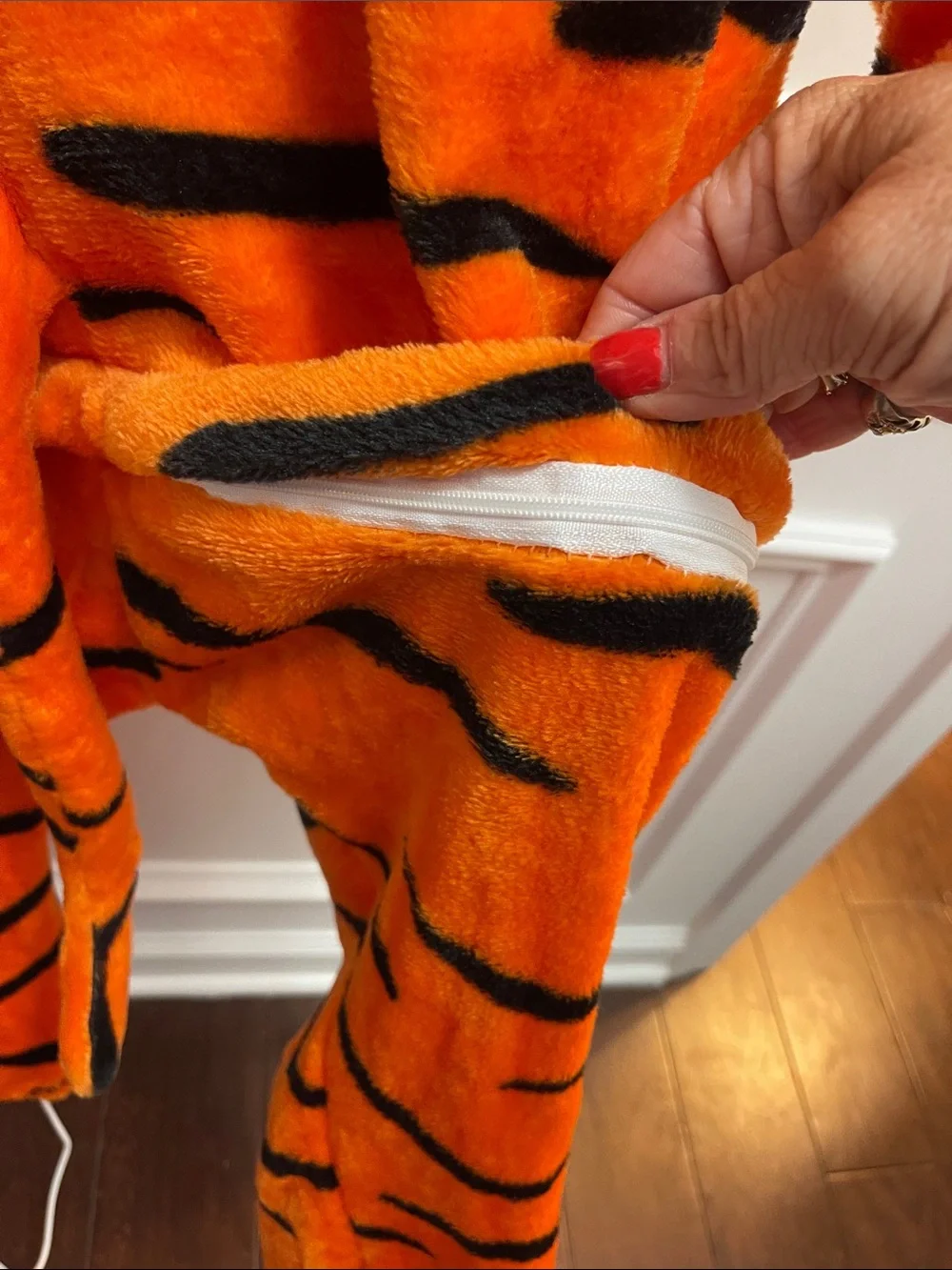 Kids Orange Tiger Costume Onesie with Hood - Plush Halloween Costume